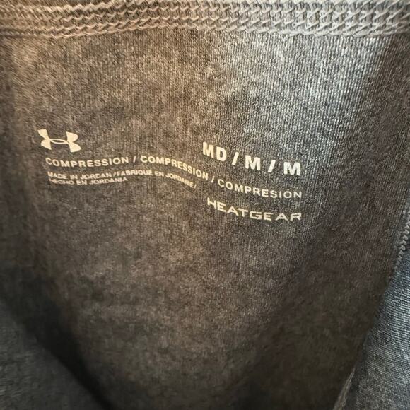 UNDER ARMOUR WOMEN'S HEATGEAR COLOR BLOCK ANKLE CROP GRAY - Picture 3 of 3